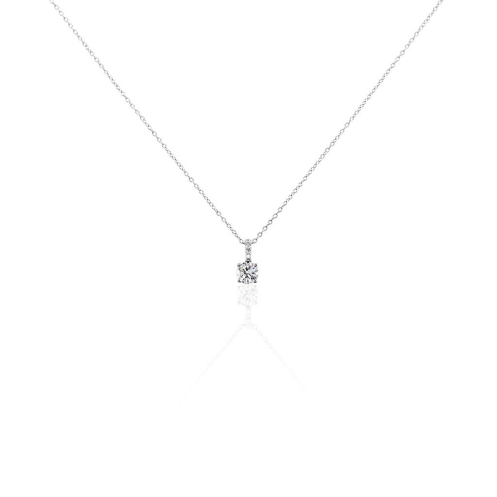 PAULINA Damen Collier Silber 925 Zirkonia Wei&szlig; 1,52 ct B 1,15 mm