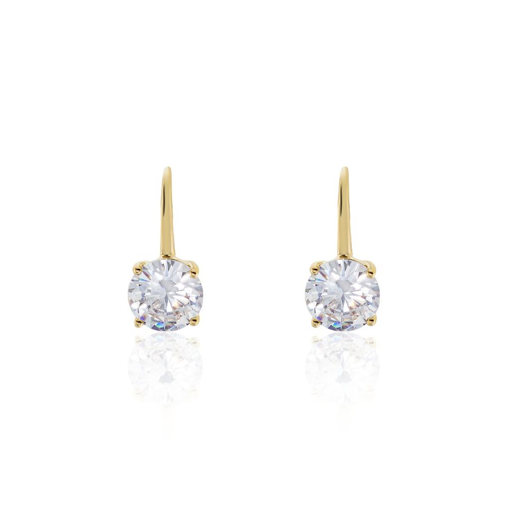 MASCHA Damen Ohrringe Lang Vergoldet 750 Zirkonia Weiß 1,38 ct - Ohrringe mit Stein Damen | OROVIVO