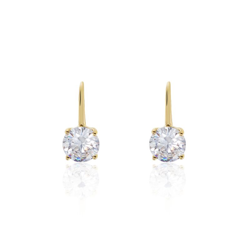 MASCHA Damen Ohrringe Lang Vergoldet 750 Zirkonia Weiß 1,38 ct - Ohrringe mit Stein Damen | OROVIVO