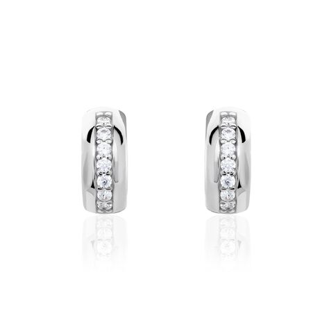 Damen Steckcreolen Silber 925 Zirkonia  - Creolen Damen | OROVIVO