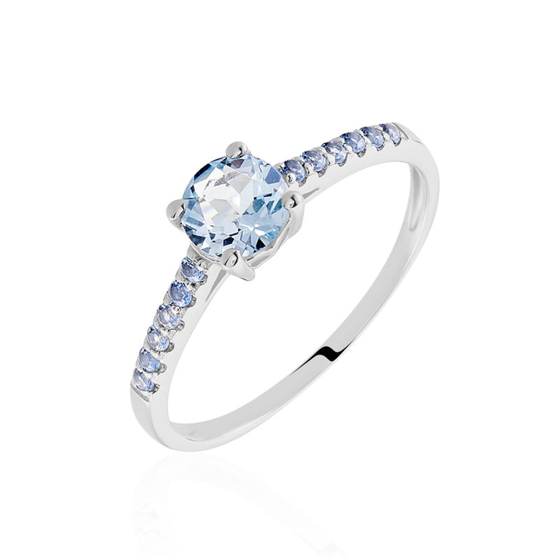 Bague Manon Or Blanc Topaze Et Oxyde De Zirconium - Spannringe Damen | OROVIVO