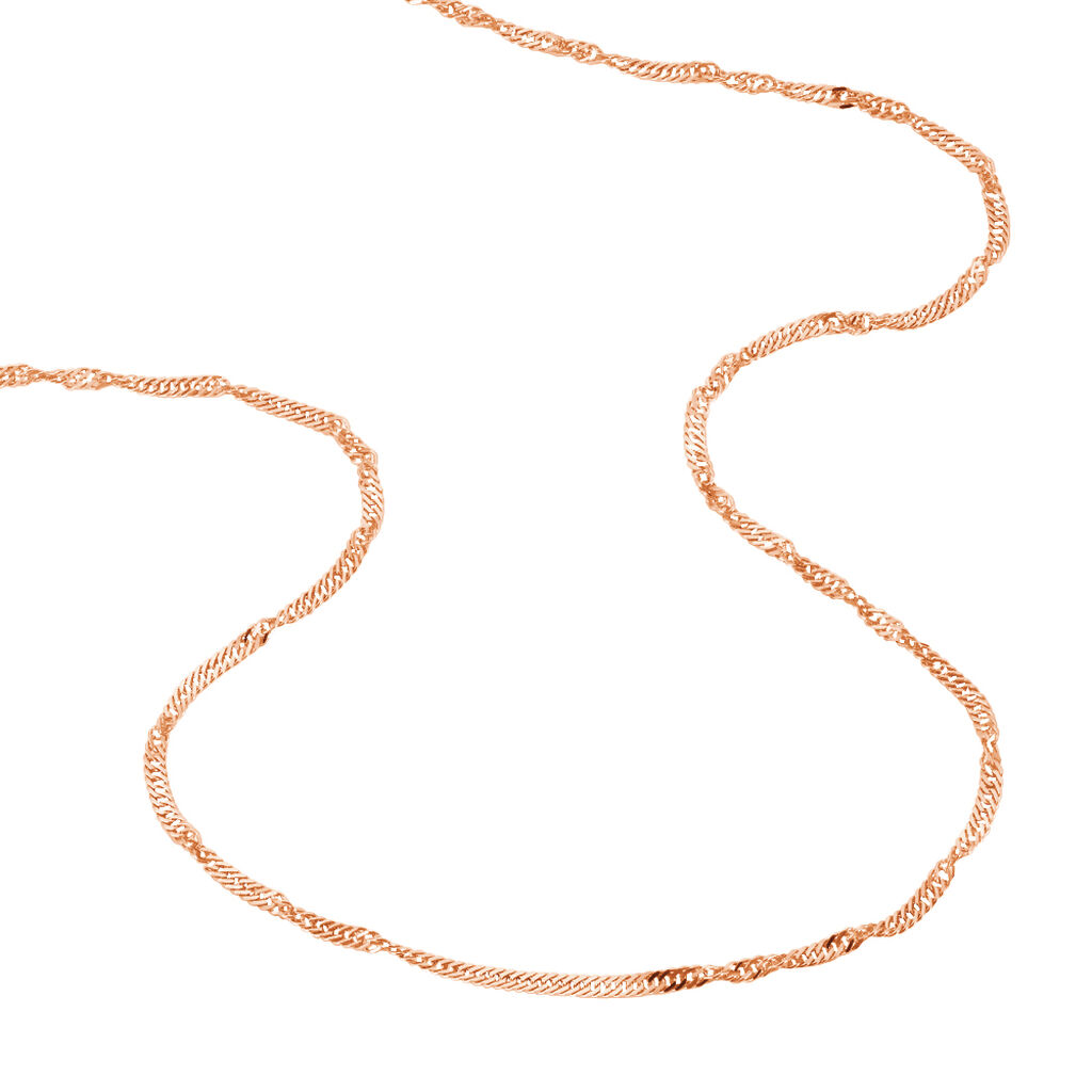 SINGAPUR S 5 Damen Kette Silber rosevergoldet 925 B 2,4 mm