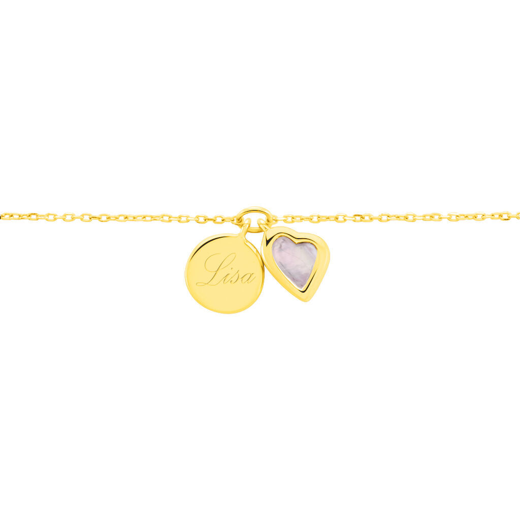 Damen Armband Gold 375 Perlmutt Perlmutt Herz Alva - Armbänder mit Gravur Damen | OROVIVO
