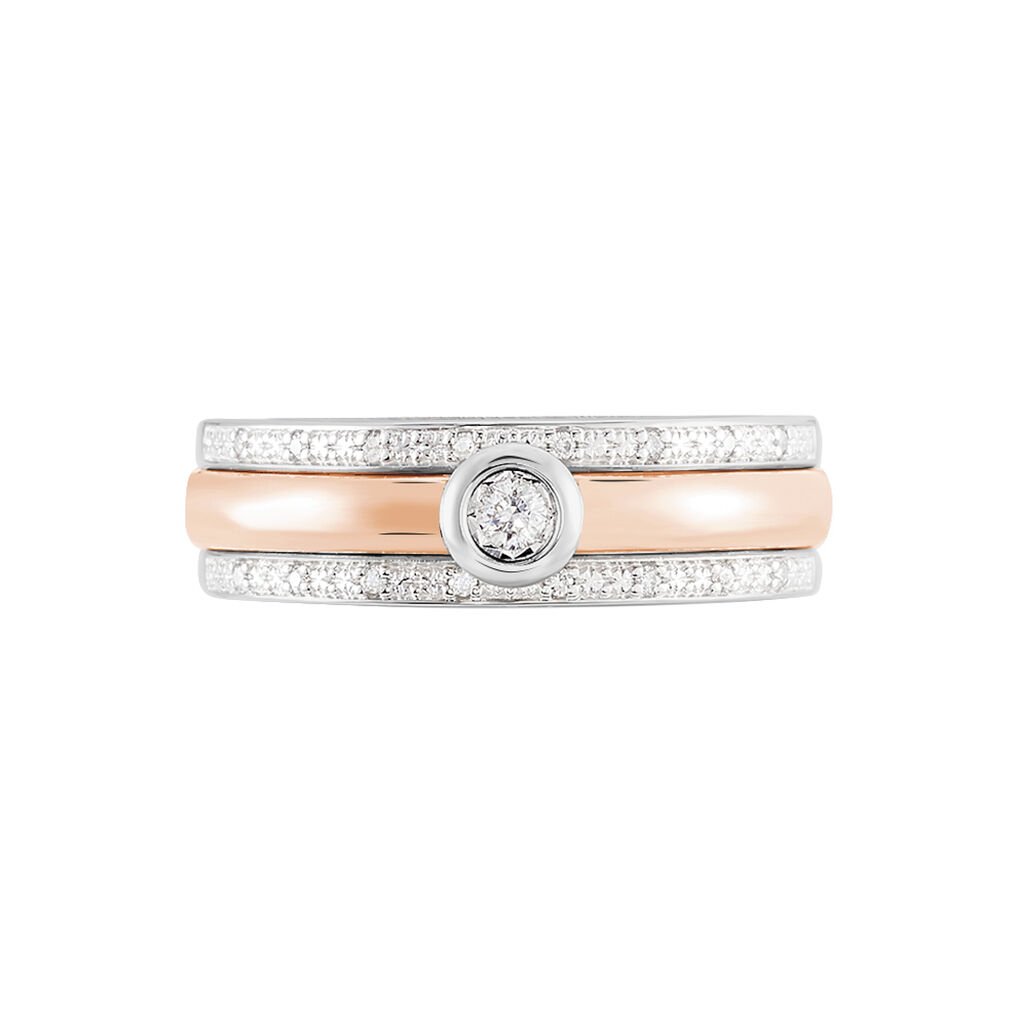 Damen Ring Gold Bicolor 375 Diamant 0,09ct Tiffy  - Verlobungsringe Damen | OROVIVO