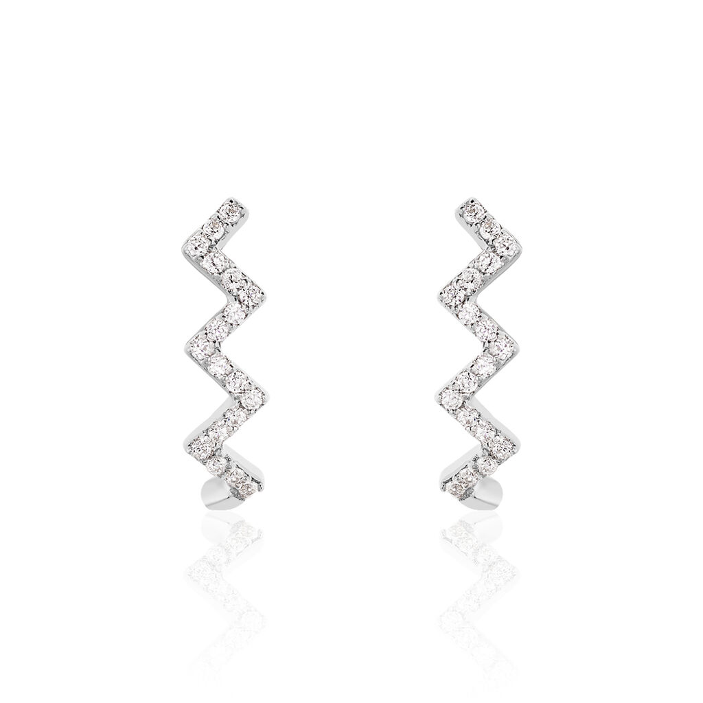 Boucles D'oreilles Or Weiss Abby-gaelle - Spannringe Damen | OROVIVO