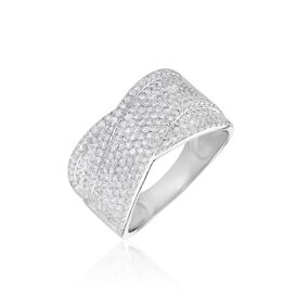 Cocktailring Weißgold 375 Diamant 0,699ct gekreuzt Elyne - Cocktailringe Damen | OROVIVO