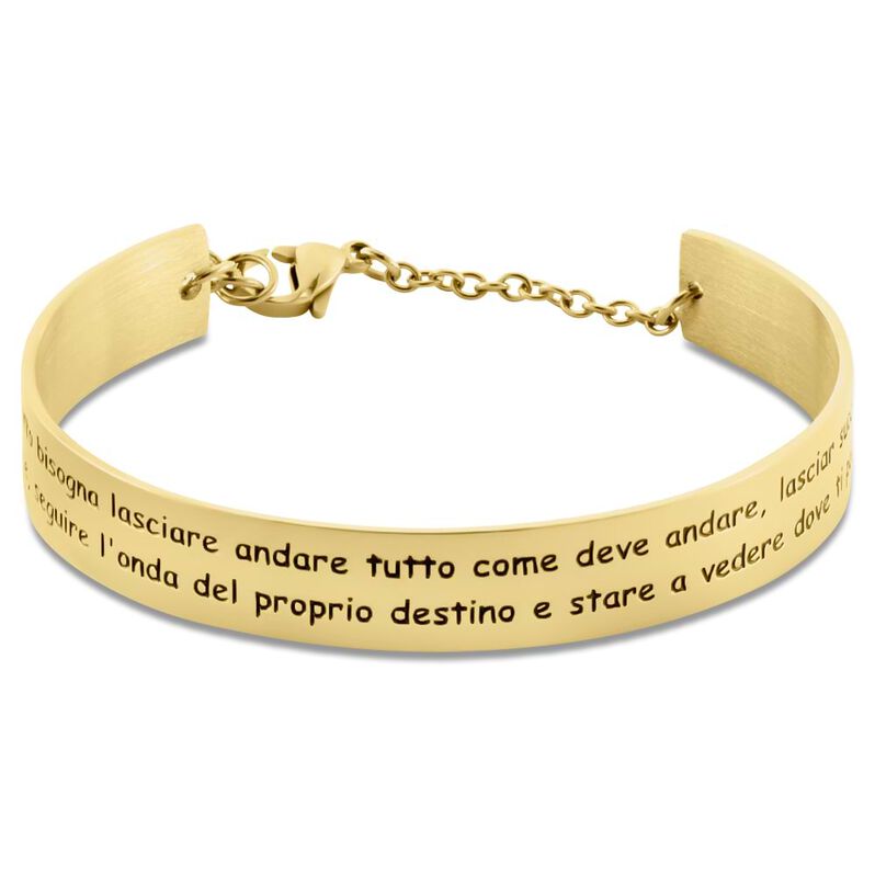 Bangle Lady Message Acciaio Dorato Destiny e Cristalli - Spannringe Damen | OROVIVO
