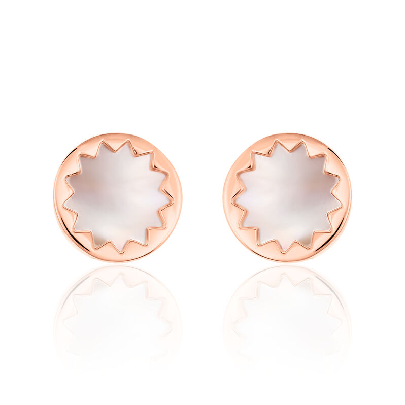 MILANKA Damen Ohrstecker Silber rosevergoldet 925 Perlmutt Perlmutt Sonne - Ohrstecker Damen | OROVIVO