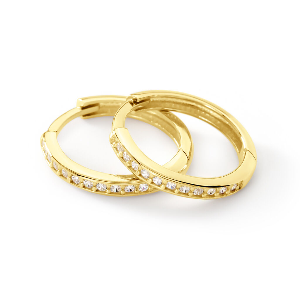 Damen Creolen Gold 375 Rund Weiß 139,5cm 141mm - Sommerschmuck Damen | OROVIVO