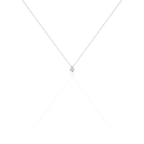 Damen Collier Weißgold 375 Zirkonia Kreis Krappe 4 45cm - Halsketten Damen | OROVIVO