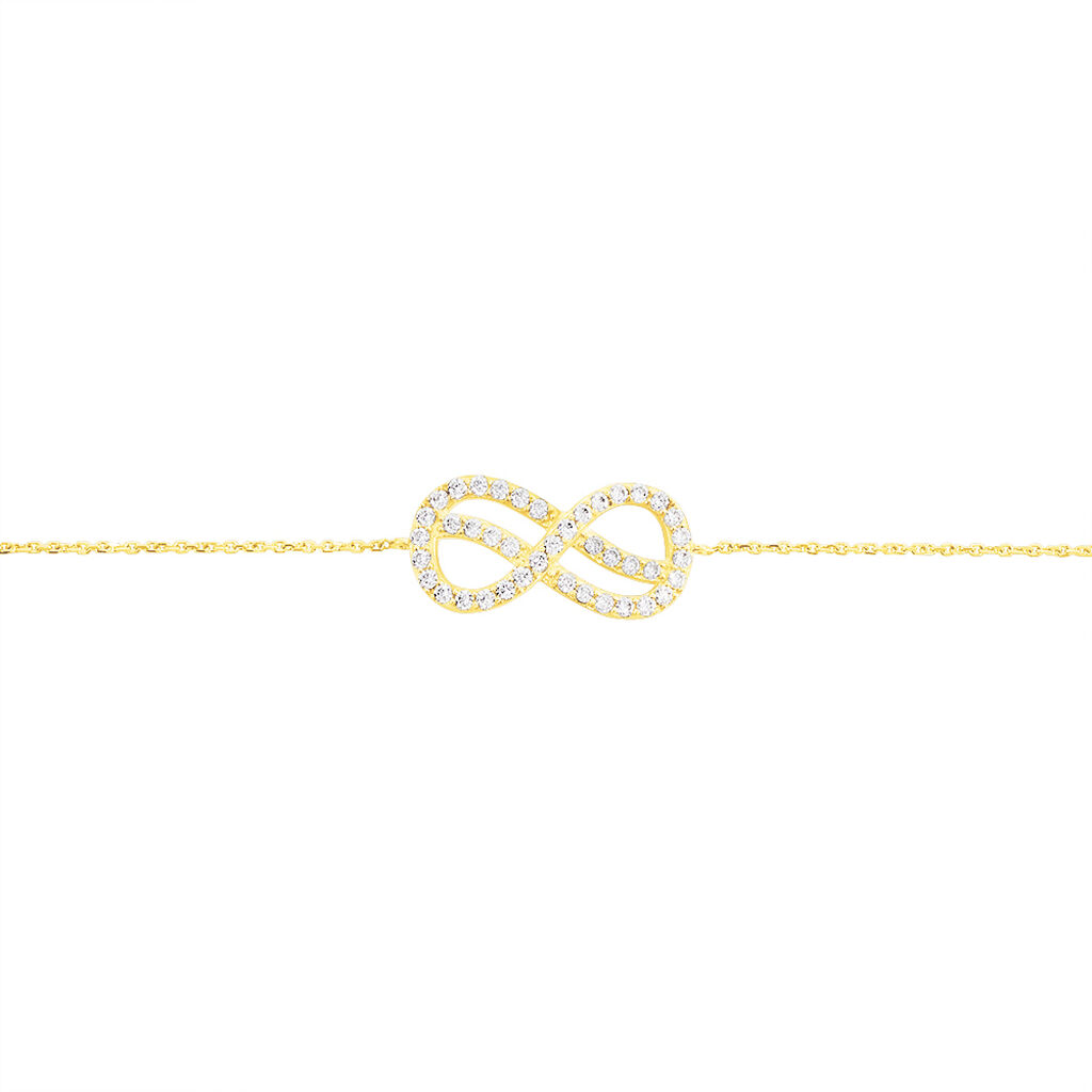 Bracelet Infini Double Or Jaune Oxyde De Zirconium - Spannringe Damen | OROVIVO
