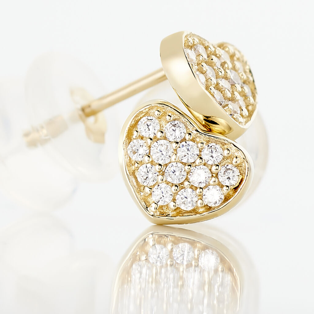 Ohrstecker Gold 375 Zirkonia Herz - Ohrstecker Familie | OROVIVO