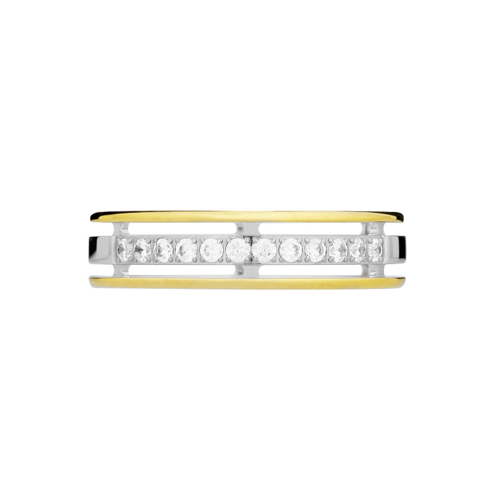 Alliance Serti Grains Ajoures Or Bicolore Diamant - Spannringe Unisex | OROVIVO