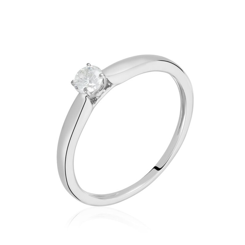 Bague Solitaire Or Weiss Flora Diamant - Spannringe Damen | OROVIVO