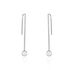 Damen Ohrringe Lang Silber 925 Zirkonia Weiß