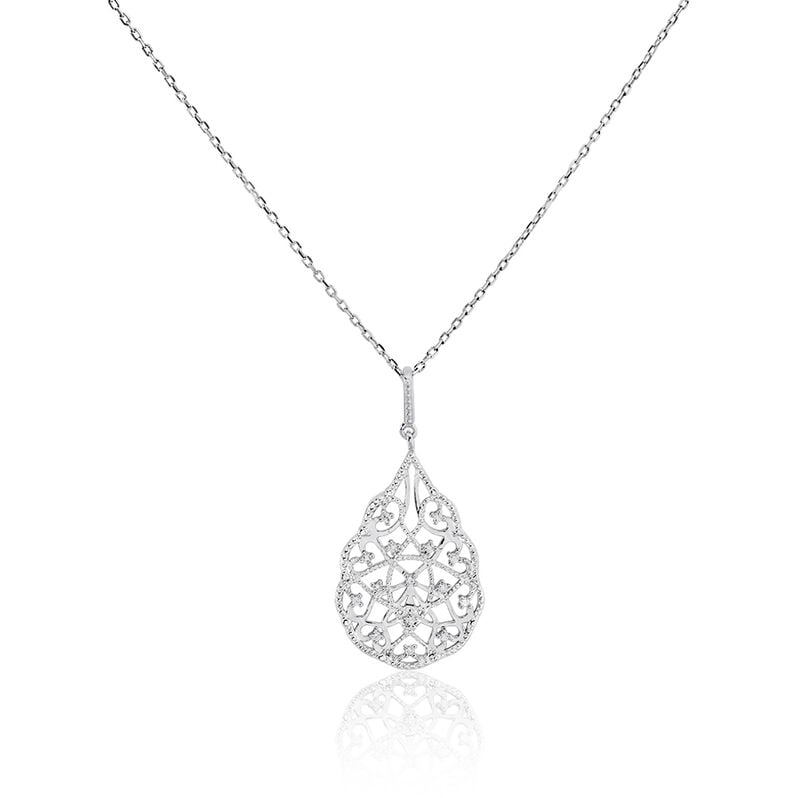 Collier Argent Blanc Oxyde De Zirconium - Spannringe Damen | OROVIVO