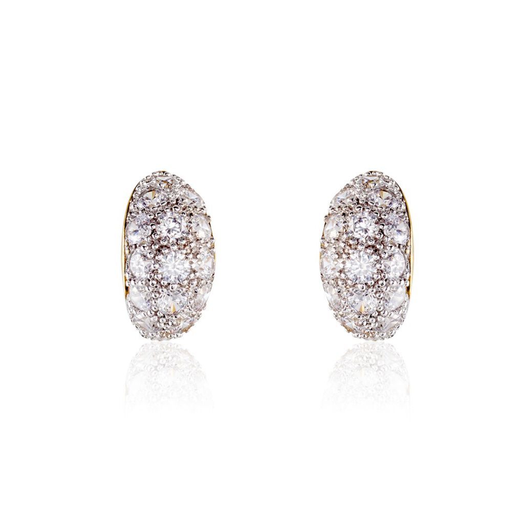 Boucles D'oreilles Puces Sohela Plaqué Or Jaune Oxyde De Zirconium - Spannringe Damen | OROVIVO