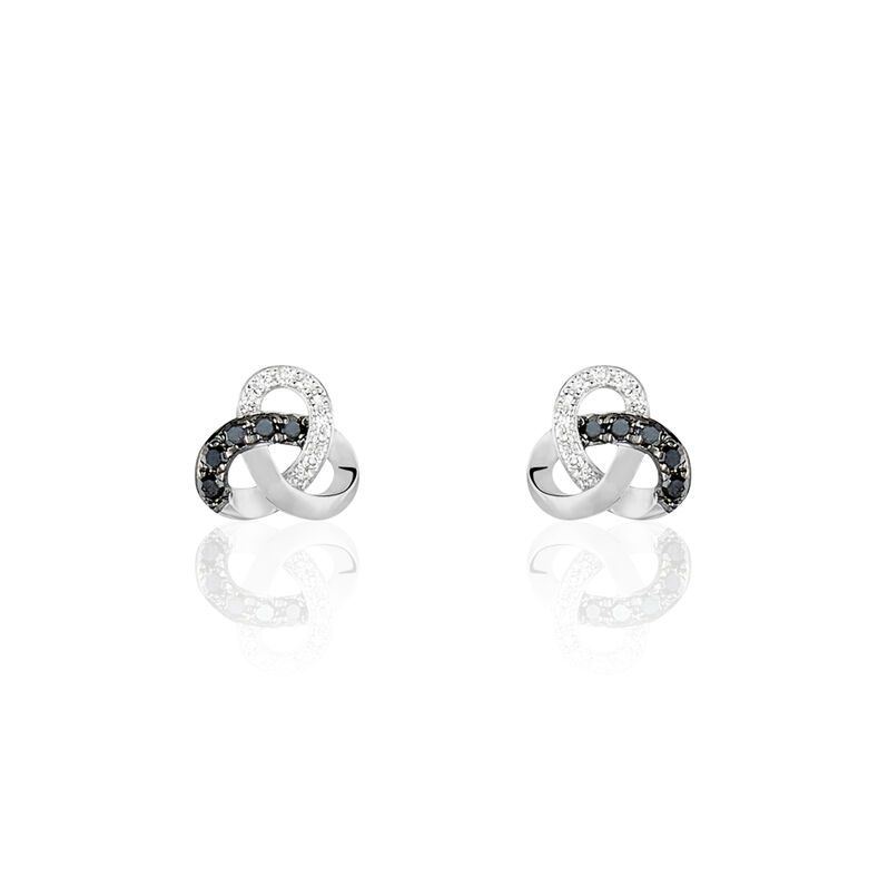 Damen Ohrstecker Weißgold 375 Diamant Schwarz Konstellation Constellation  - Ohrstecker Damen | OROVIVO