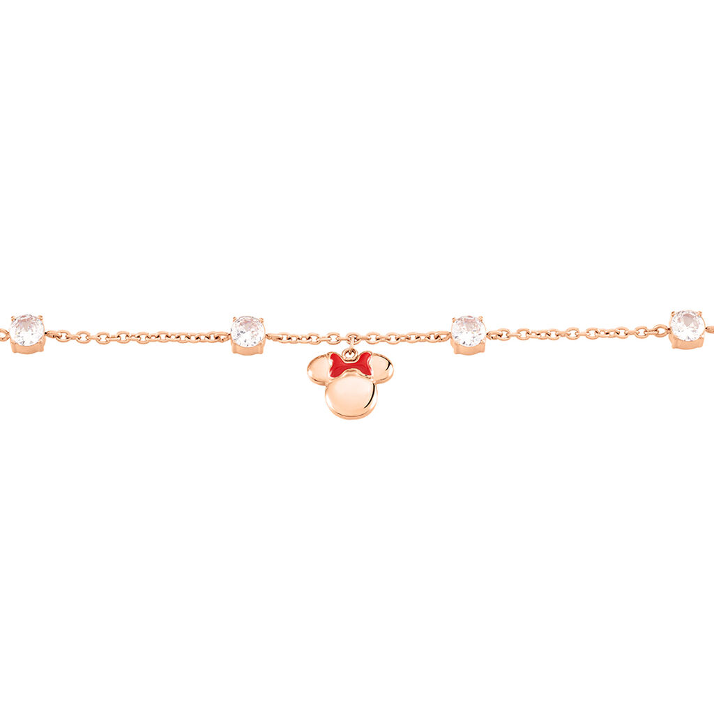 Damen Armband Edelstahl rosevergoldet Zirkonia Fantasiecharakter Minnie Red - Armbänder mit Anhänger Damen | OROVIVO