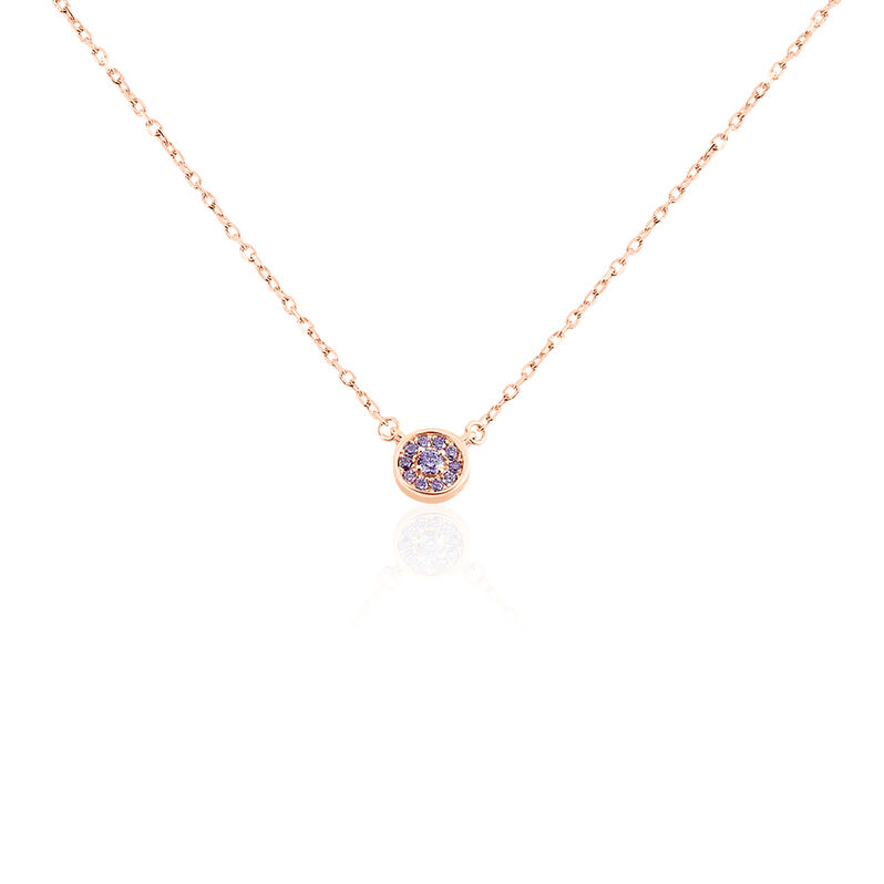Collier Argent Rose Auxana  Puce Pavage - Spannringe Damen | OROVIVO