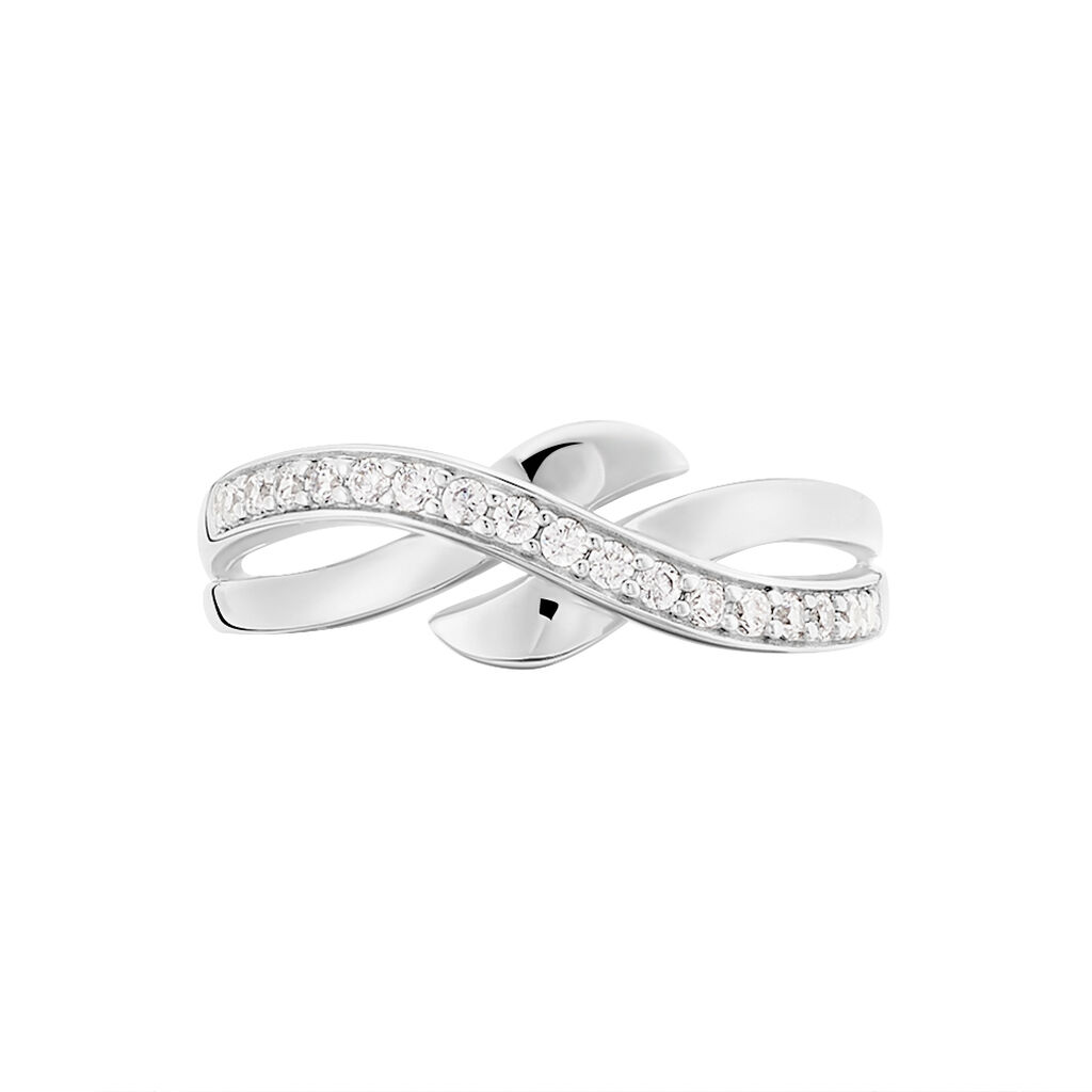Damen Ring Silber 925 Zirkonia Wei&szlig; B 22 mm