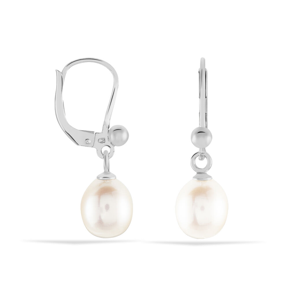 DOREA Damen Ohrringe Lang Silber 925 Zuchtperle Perlmutt