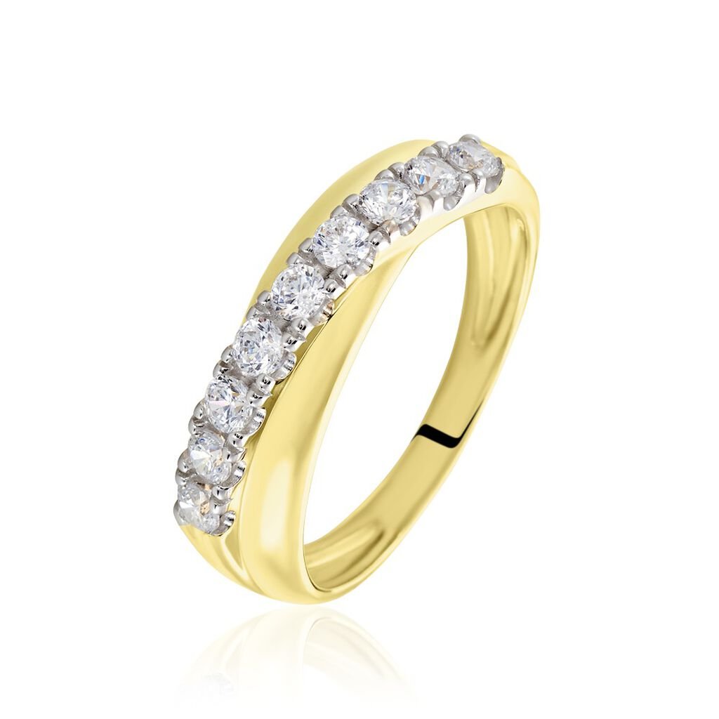 Damen Ring Gold 375 (9 Karat) Zirkonia Wei&szlig;