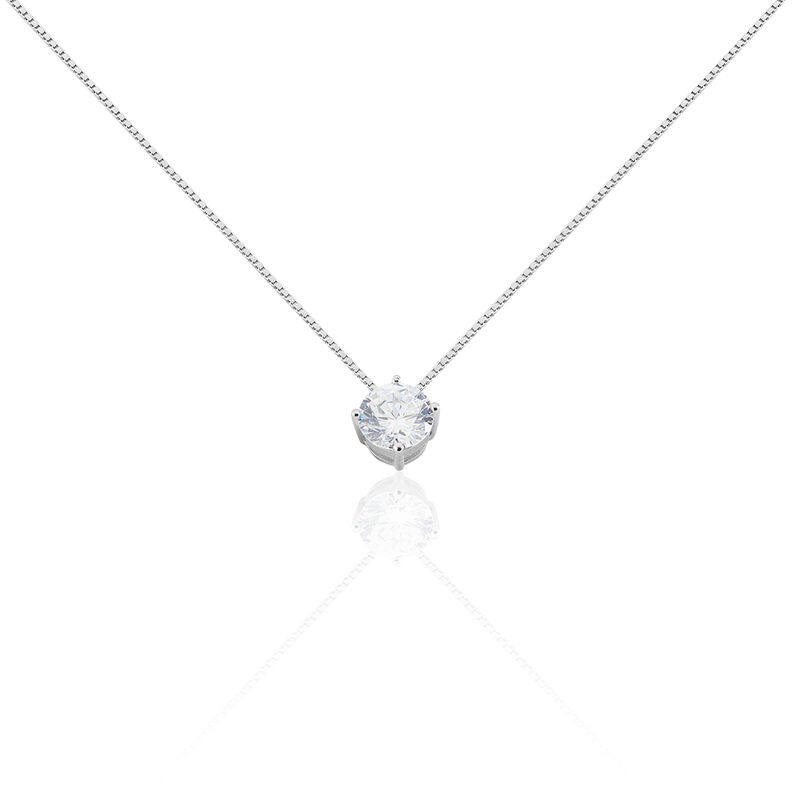 LISTO 1 Damen Collier Silber 925 Zirkonia Wei&szlig; 3,95 ct - Halsketten Damen | OROVIVO