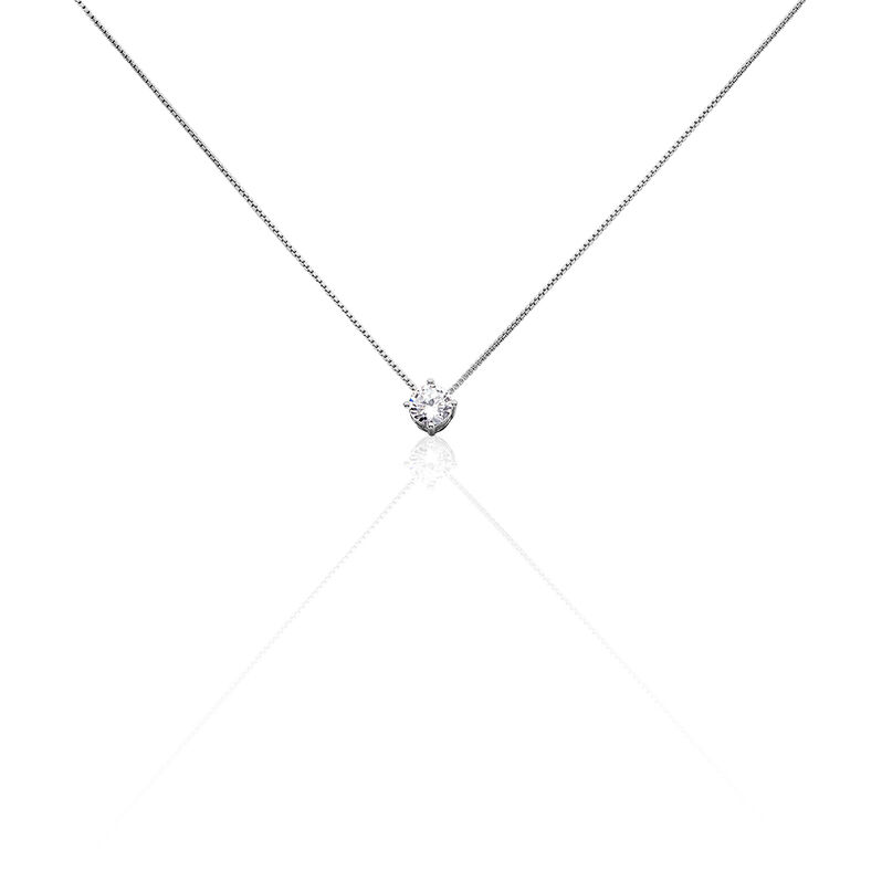 LISTO Damen Collier Silber 925 Zirkonia Wei&szlig; 0,5 ct - Halsketten Damen | OROVIVO