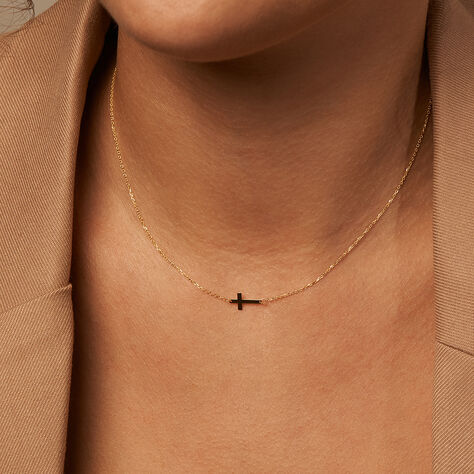 Damen Halskette Gold 375 Kreuz - Halsketten  | OROVIVO