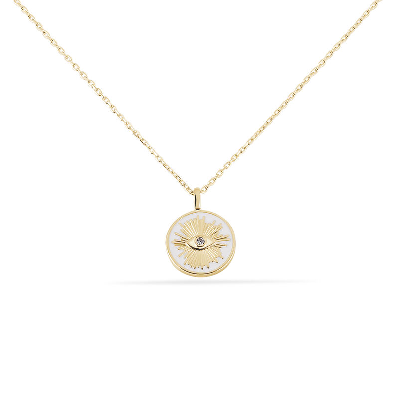 Collier Plaque Or Gabia Ronde œil Oxyde - Spannringe Damen | OROVIVO