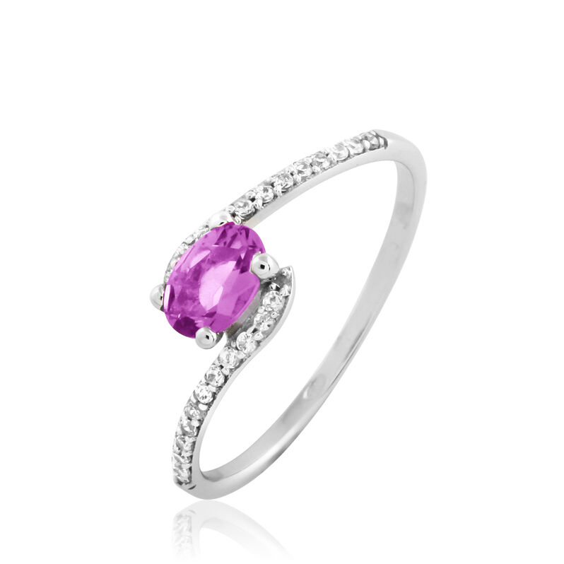 Bague Loriane Or Blanc Topaze Et Oxyde De Zirconium - Spannringe Damen | OROVIVO
