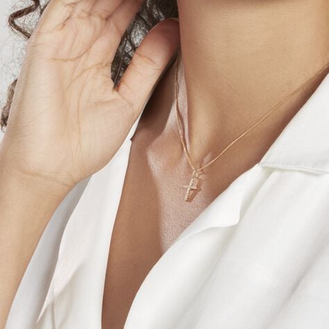 Kreuz Anhänger Gold 375 Zirkonia Canice - Schmuckanhänger Familie | OROVIVO