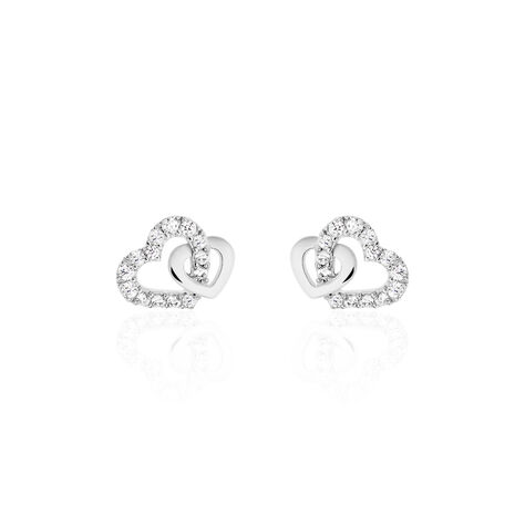 Damen Ohrstecker Silber 925 Zirkonia Herz - Ohrstecker Damen | OROVIVO
