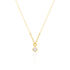 Selene Damen Collier Silber vergoldet 925 Zirkonia Wei&szlig; 1 ct Talisman Kleeblatt B 1 mm