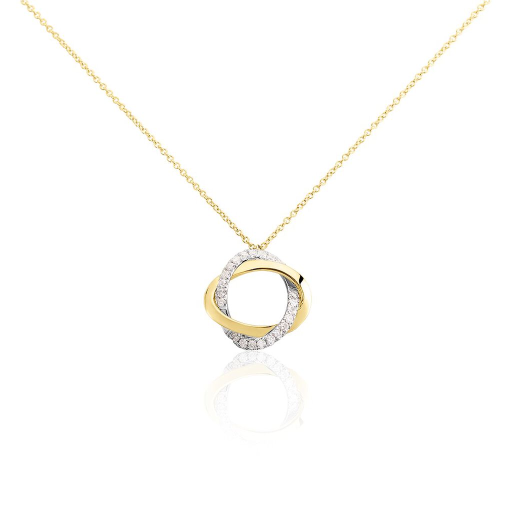 SERENE Damen Collier Gold 585 (14 Karat) Diamant Wei&szlig; 0,17 ct