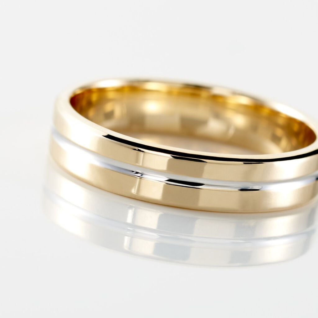 Alliance Liseret Ruban Plat Or Bicolore - Spannringe Unisex | OROVIVO