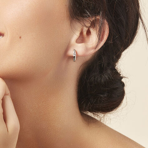 Creole Weißgold 750 Synthetische Diamanten 0,41ct - Creolen Damen | OROVIVO