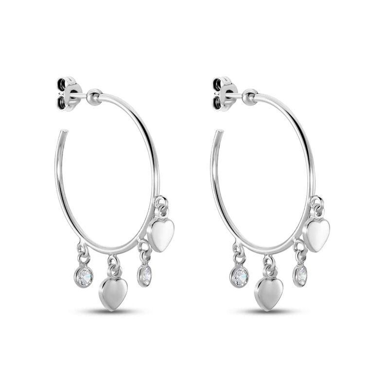 Orecchini A Cerchio Silver Collection Argento Rodiato Cubic Zirconia - Spannringe Damen | OROVIVO