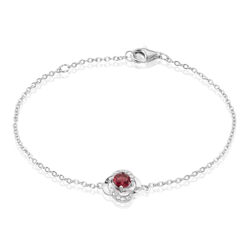 Bracelet Argent Weiss Clover Verre Oxydes De Zirconium - Spannringe Damen | OROVIVO