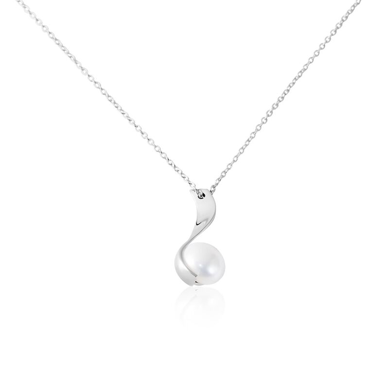 SELINA Damen Collier Silber Silber 925 Zuchtperle Wei&szlig; Spirale - Halsketten Damen | OROVIVO