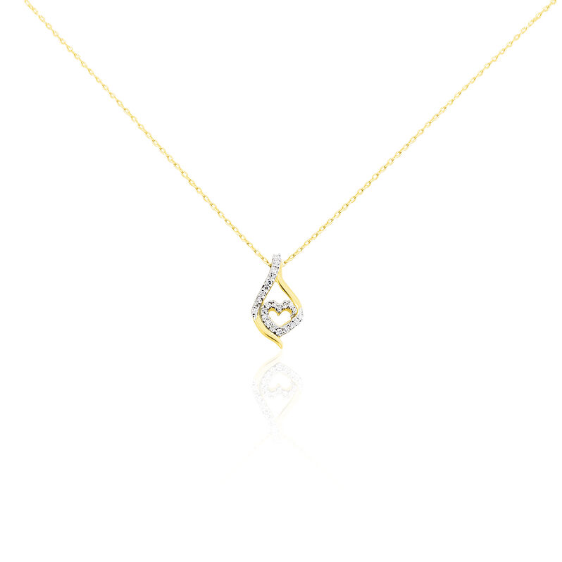Collier Or Jaune Roso Coeur Pavage Diamant - Spannringe Damen | OROVIVO