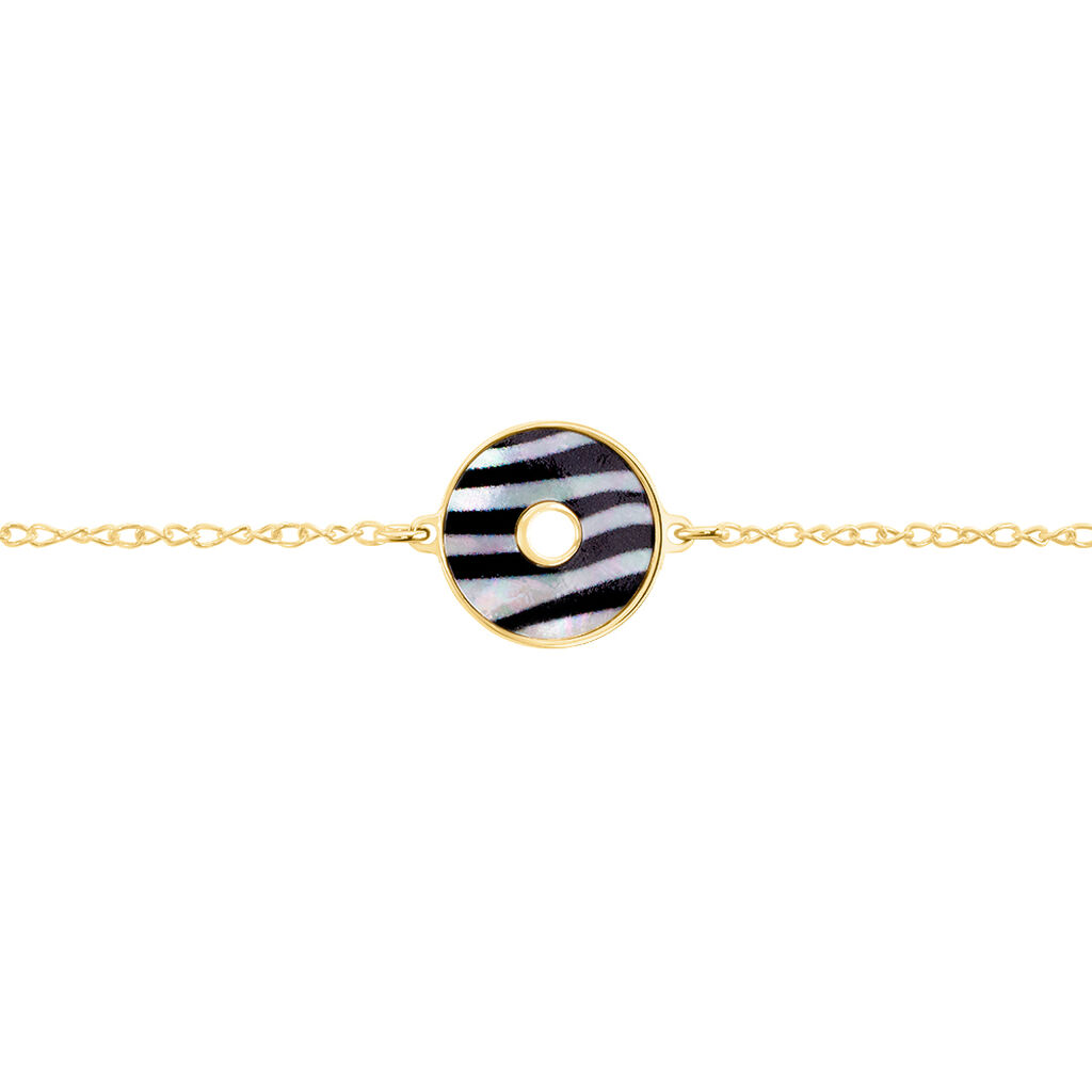 Bracelet Argent Dore Zengo Ronde Nacre Zebre - Spannringe Damen | OROVIVO