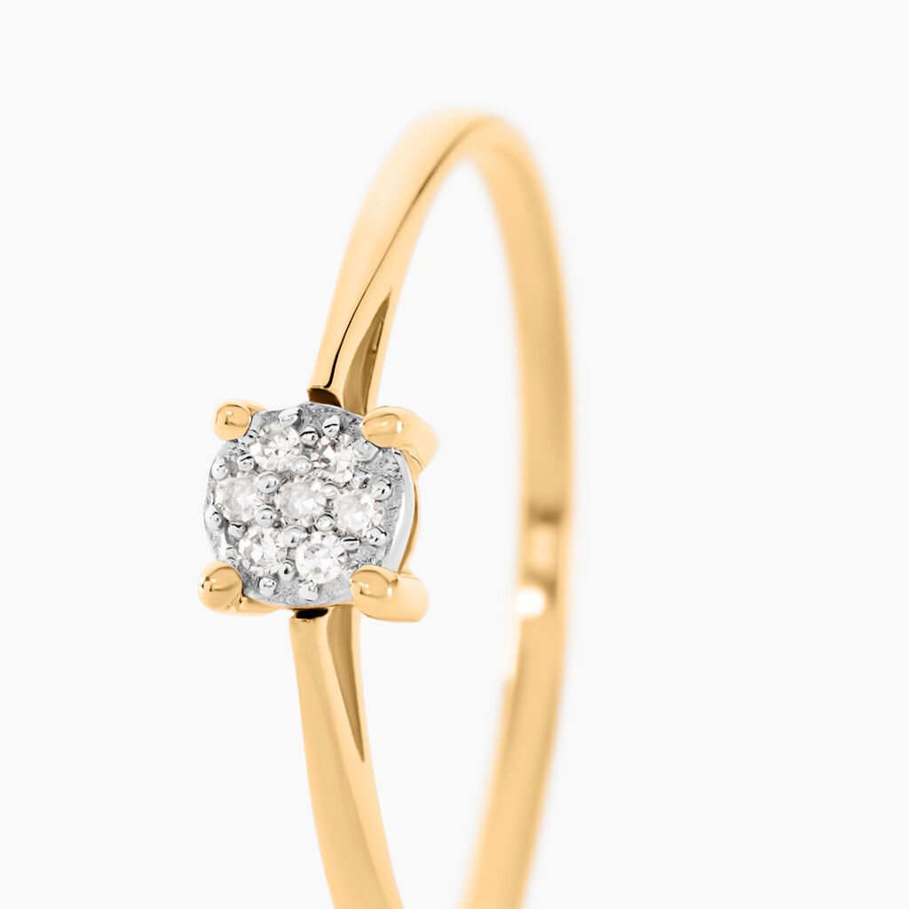 Bague Or Jaune Et Diamants 0.035ct - Spannringe Damen | OROVIVO