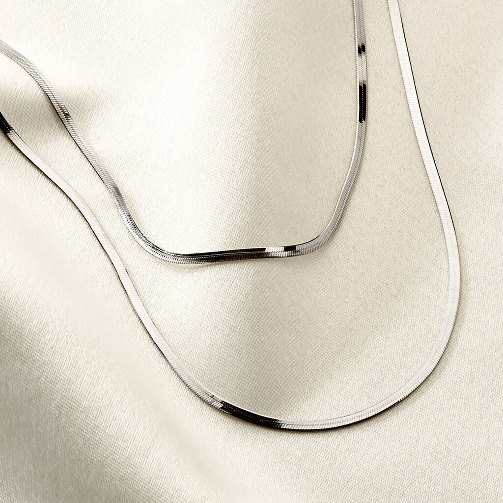 LEILA Damen Collier Silber Silber 925 B 0,5 mm