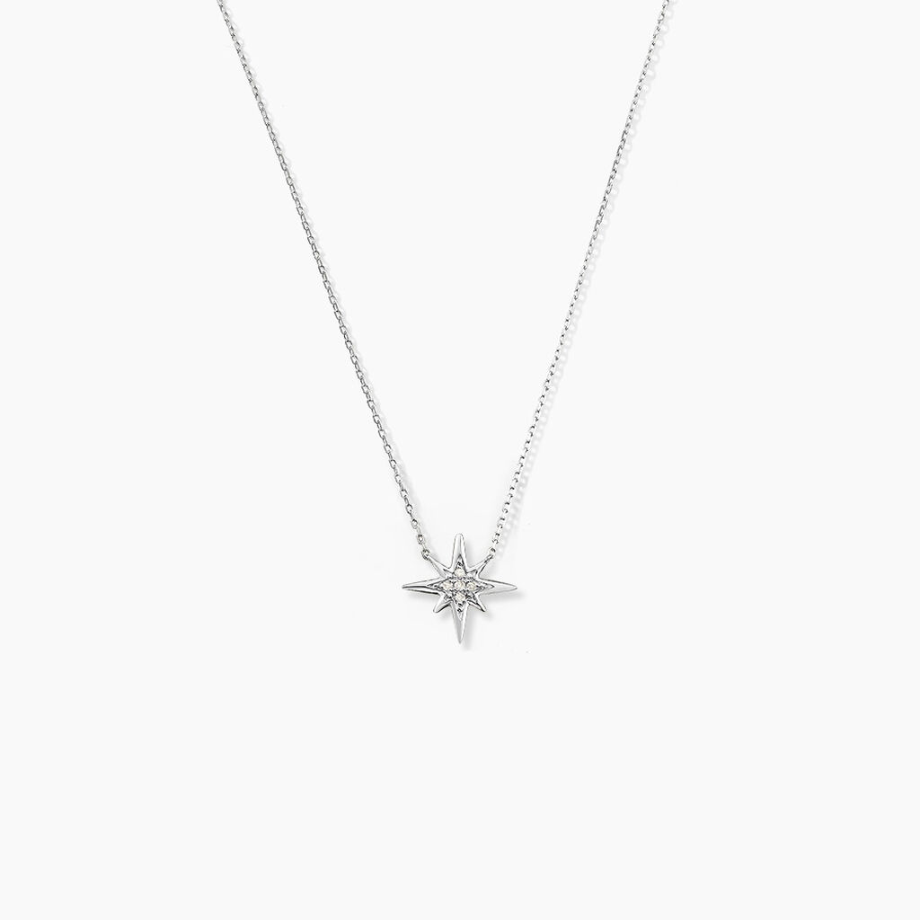 Collier Or Weiss Aveline Etoile Pavage - Spannringe Damen | OROVIVO