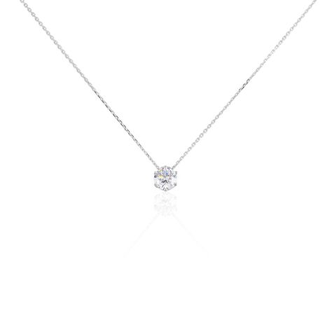 KRAPPE 6 Damen Collier Wei&szlig;gold 375 (9 Karat) Zirkonia Wei&szlig; 1,480 ct - Halsketten Damen | OROVIVO