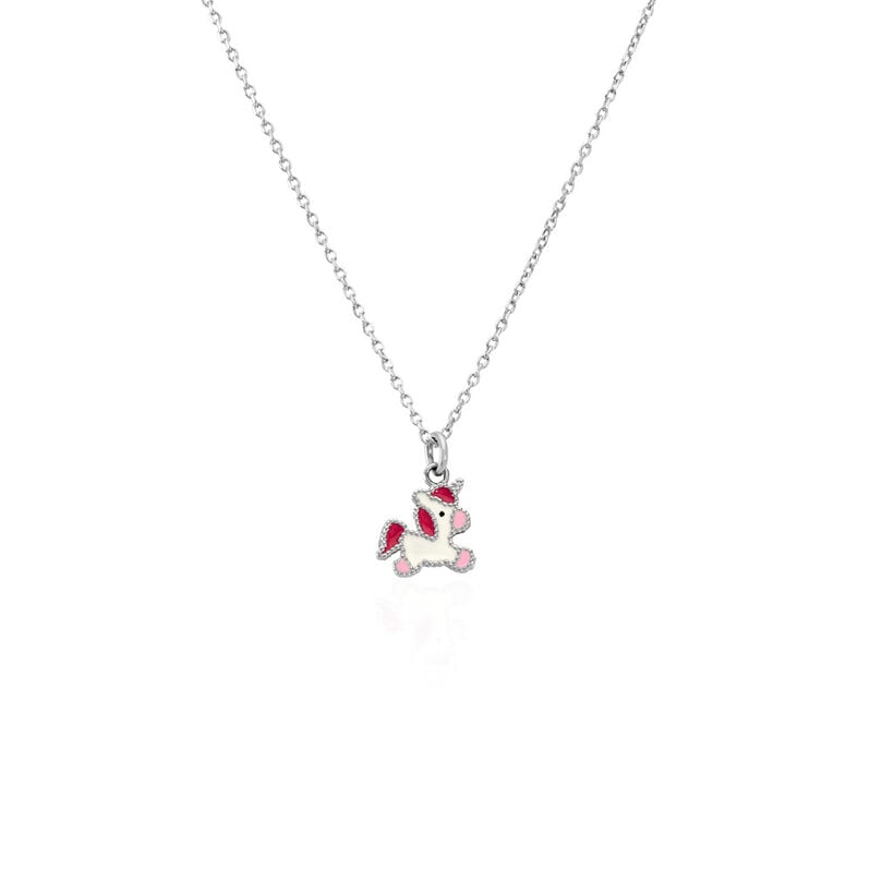 Kinder Collier Silber 925 Tiere Unicorn 3,8cm 10mm - Halsketten Kinder | OROVIVO