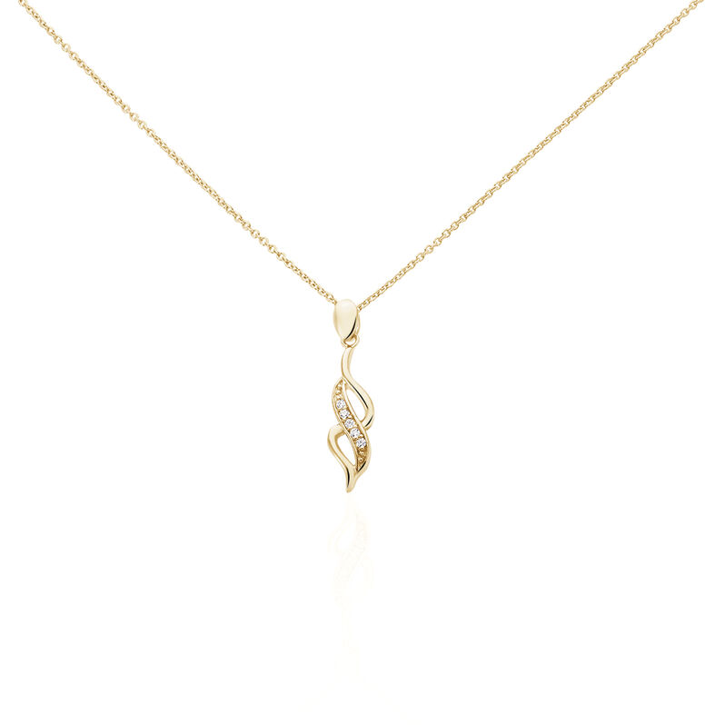 ISHAAE Damen Collier Vergoldet Zirkonia Weiß 0,03 ct Spiralförmig - Halsketten Damen | OROVIVO
