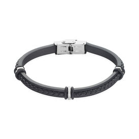Herren Lederarmband Edelstahl Schwarz - Lederarmbänder Herren | OROVIVO